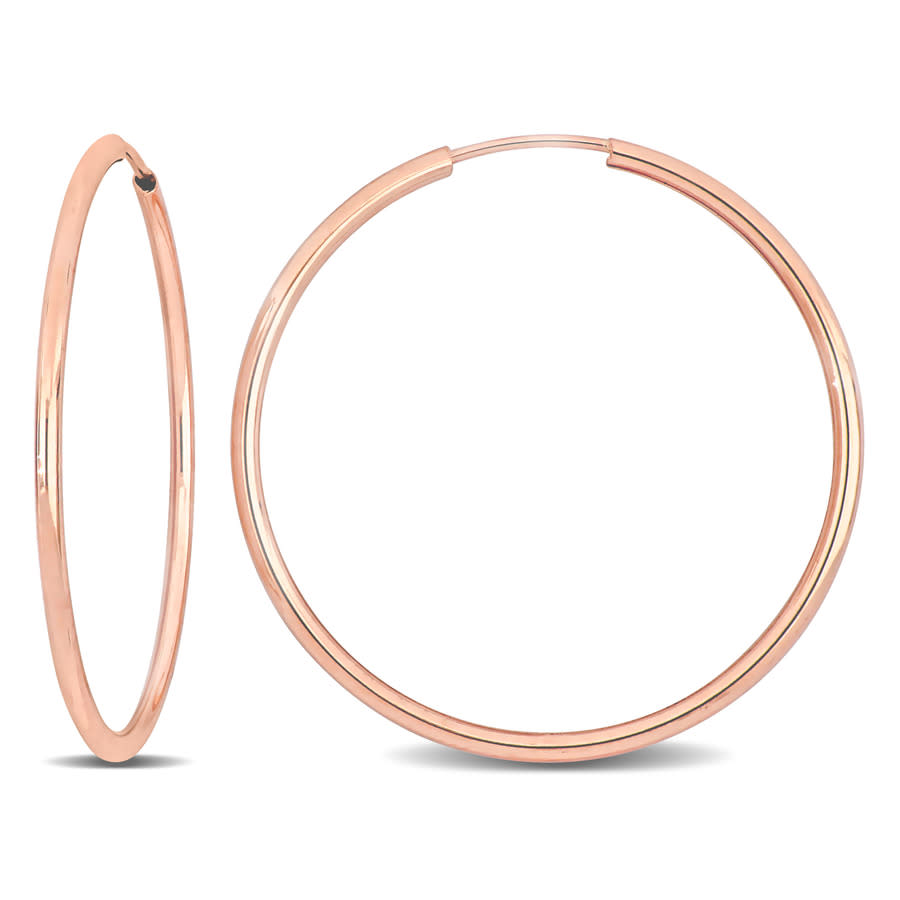 Amour 30mm Hoop Earrings In 14k Rose Gold In Rose Gold-tone