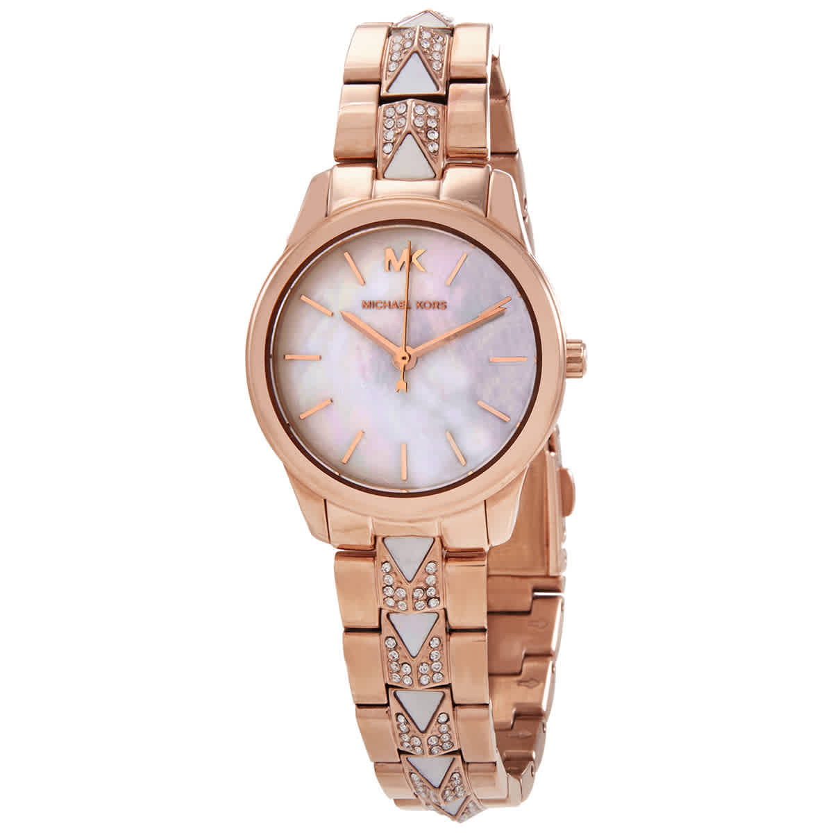 Michael Kors Quartz Mother Of Pearl Dial Ladies Watch Mk6674 In Gold Tone,mother Of Pearl,pink,rose Gold Tone