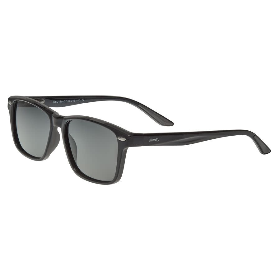 SIMPLIFY SIMPLIFY UNISEX BLACK SQUARE SUNGLASSES SSU130-C2