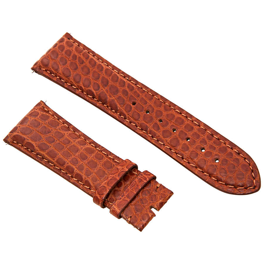 Hadley Roma 24 Mm Matte Tan Alligator Leather Strap In Brown