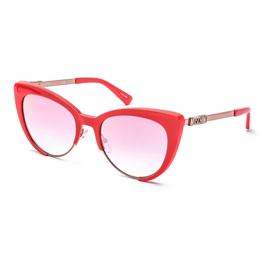 MOSCHINO LADIES PINK CAT EYE SUNGLASSES MOS040/S 01N5 VQ 55