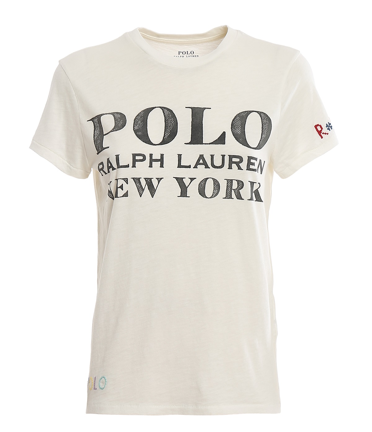 Polo Ralph Lauren Cross-stitch Detailed Logo T-shirt In White