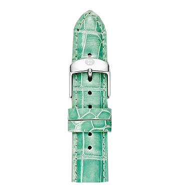 Michele 18 Mm Seafoam Alligaor Leather Strap Ms18aa010448 In Green