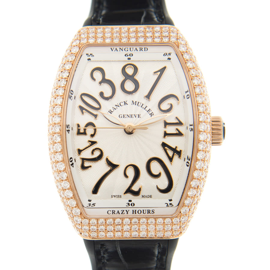 Franck Muller Vanguard Quartz Diamond White Dial Ladies Watch V32chd(5nnr) In Black / Gold / Gold Tone / Rose / Rose Gold / Rose Gold Tone / White