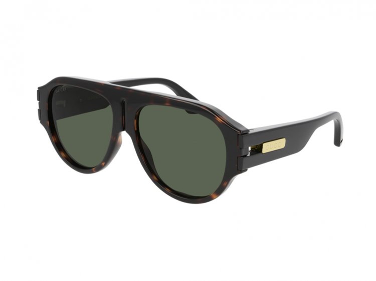 Gucci Green Aviator Mens Sunglasses Gg0665s 004 58