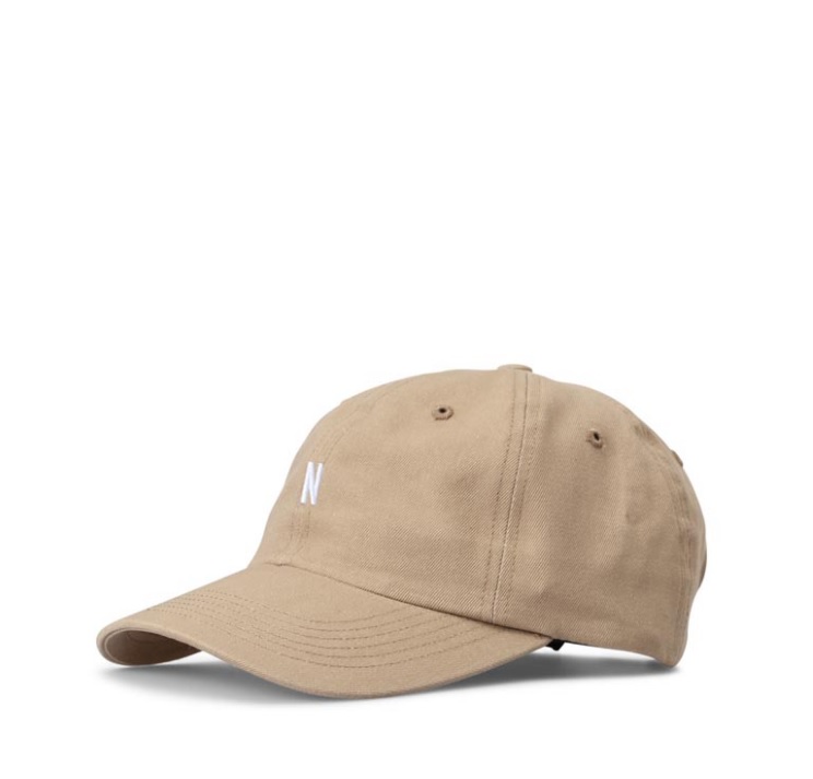 NORSE PROJECTS MENS UTILITY KHAKI COTTON TWILL SPORTS CAP, SIZE ONE SIZE