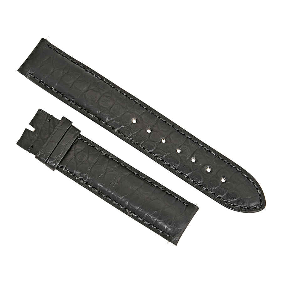 Hadley Roma 18 Mm Matte Black Alligator Leather Strap