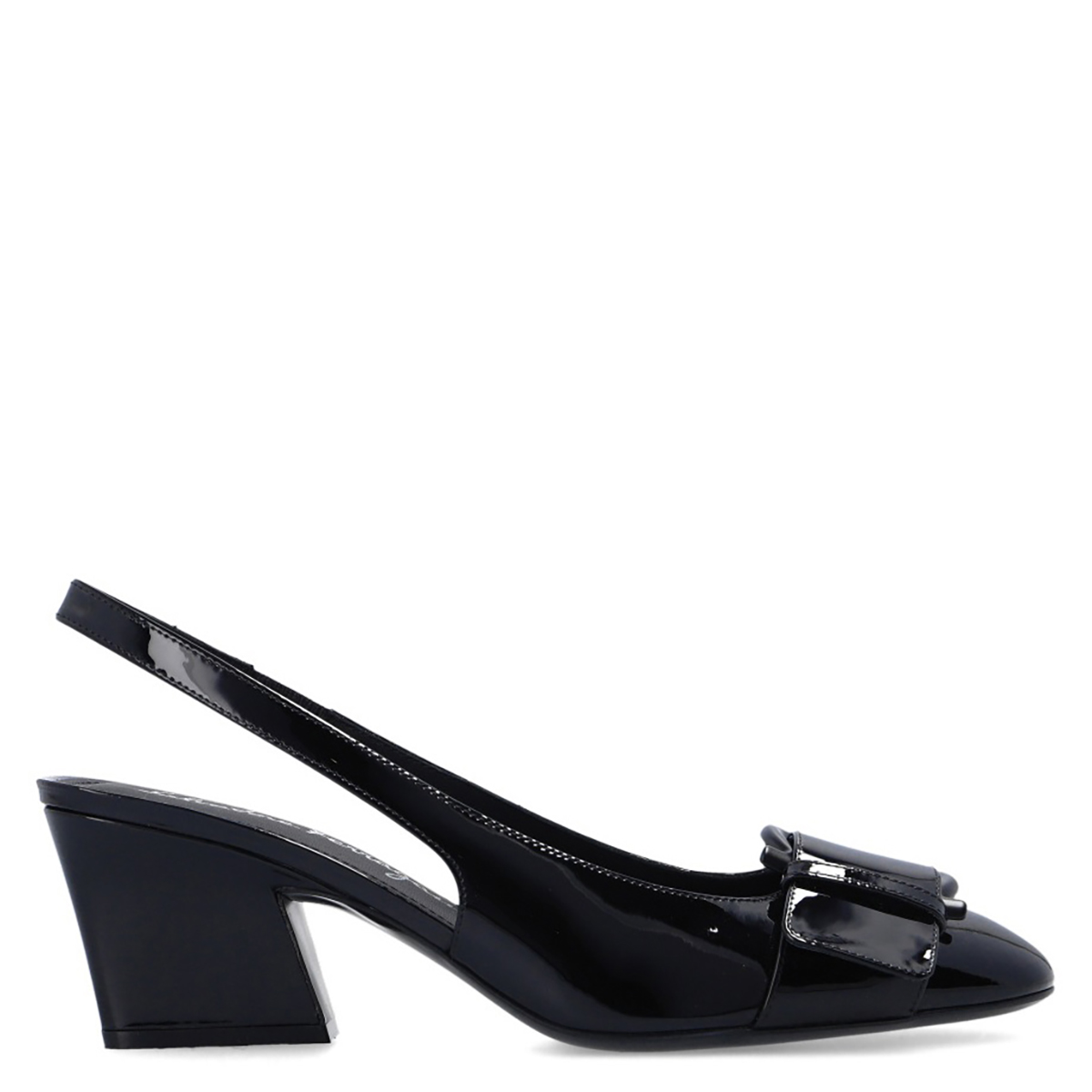 Ferragamo Viva 55 Slingback Mules In Lambskin In Black