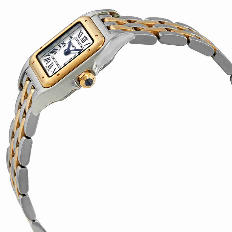 Shop Cartier Panthere De  Silver Dial Ladies Watch W2pn0006 In Gold / Silver / Yellow