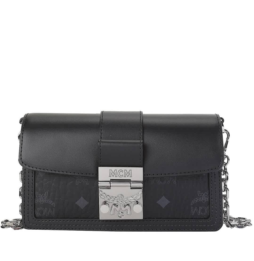 Mcm Gretel Visetos Leather Crossbody In Black ModeSens