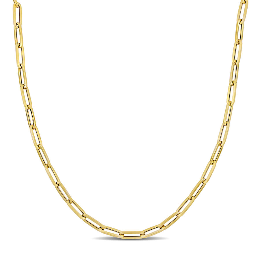 Amour 14k Yellow Gold 4 Mm Oval Link Necklace 30 In Yellow