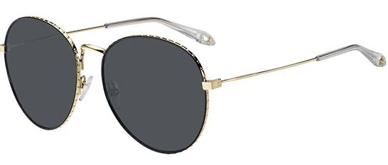 Givenchy Grey Oval Ladies Sunglasses Gv7089s-j5g60ir-60 In Gold / Grey