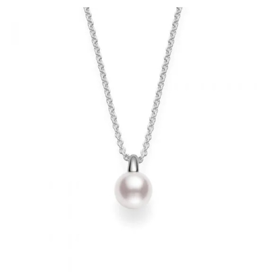 Mikimoto Classic Akoya Cultured Pearl Pendant In 18k White Gold - 8.5mm In White