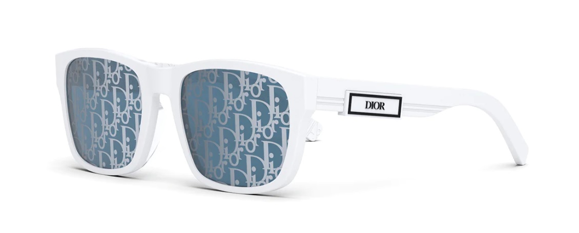 DIOR DIOR BLUE MIRROR LOGO SQUARE MENS SUNGLASSES DIORB23 S2F 50B8 58