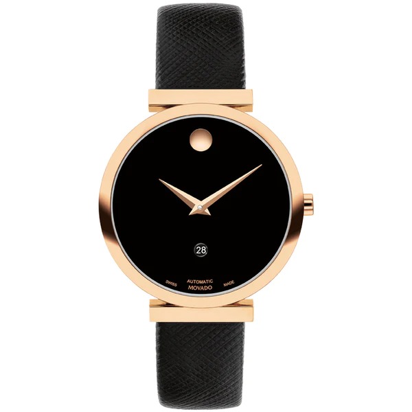 MOVADO MOVADO MUSEUM CLASSIC AUTOMATIC BLACK DIAL LADIES WATCH 0607677