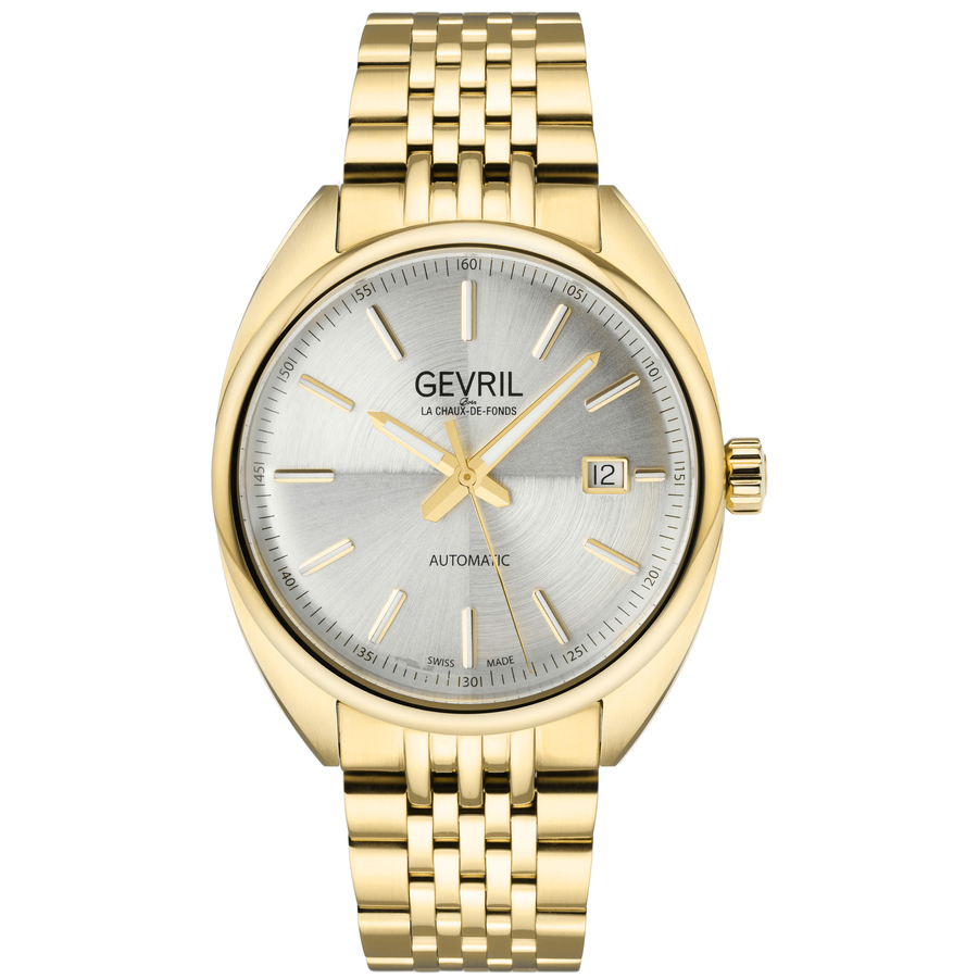 GEVRIL GEVRIL FIVE POINTS AUTOMATIC SILVER DIAL MENS WATCH 48704