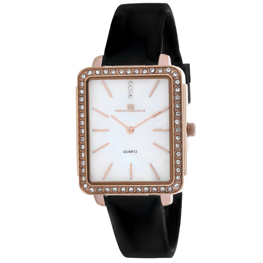 Shop Oceanaut Adorn Quartz White Dial Ladies Watch Oc0274 In Black / Gold Tone / Rose / Rose Gold Tone / White