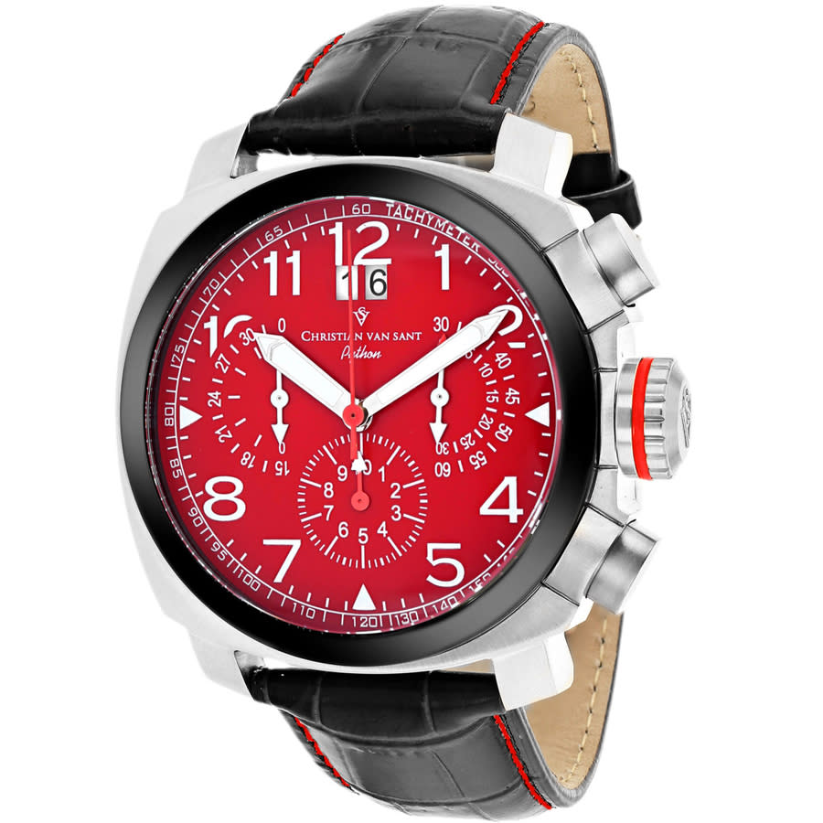 CHRISTIAN VAN SANT CHRISTIAN VAN SANT GRAND PYTHON CHRONOGRAPH QUARTZ RED DIAL MEN'S WATCH CV3AU9