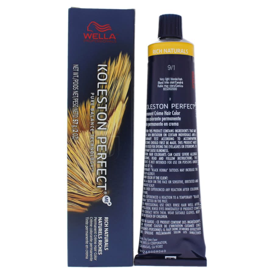 Wella Koleston Perfect Permanent Creme Hair Color - 9 1 Very Light Blonde-ash By  For Unisex - 2 oz H In Beige
