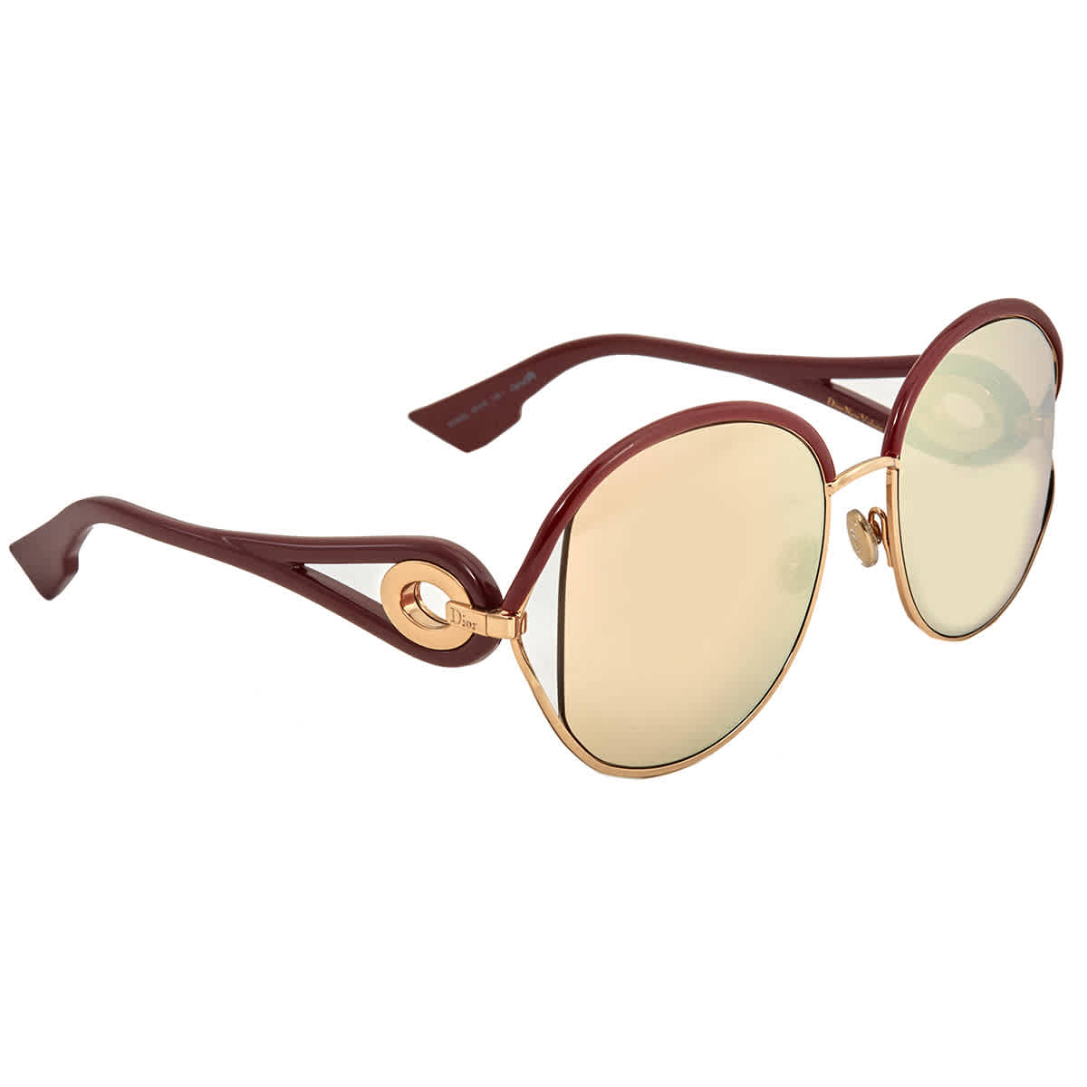 Dior New Volute Multilayer Gold Sq Round Ladies Sunglasses Newvolute 0noa 57 In Gold Tone,red