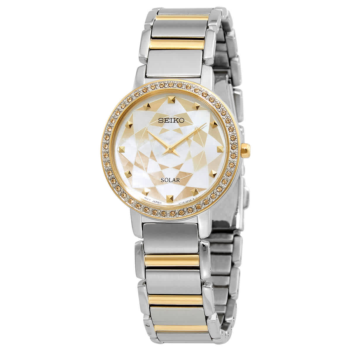 Seiko Crystal Silver Gold Dial Ladies Watch Sup454p1 In Two Tone  / Gold / Gold Tone / Silver