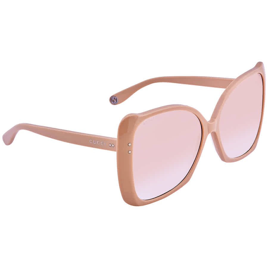 Gucci Oversized Beige Sunglasses Gg0471s 004 62