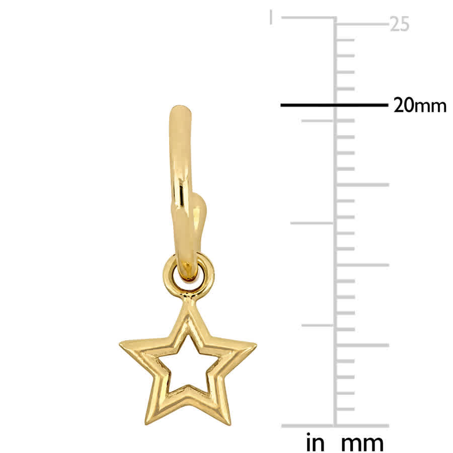 Amour Star Charm Hoop Earrings In 14k Yellow Gold In Yellow