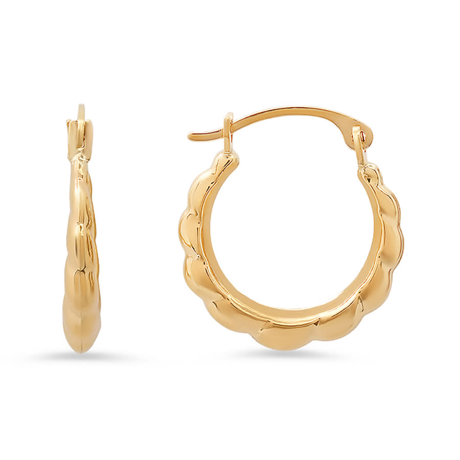 Kylie Harper 10k Yellow Gold 15mm Cloud Huggy Hoop Earrings In Gold-tone