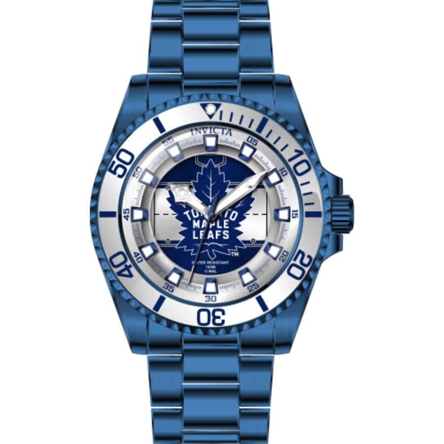 Shop Invicta Nhl Toronto Maple Leafs Quartz Blue Dial Ladies Watch 42210 In Blue / Silver / White