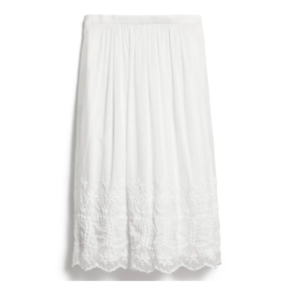 BURBERRY SHAFTESBURY EMBROIDERED COTTON AND SILK SKIRT