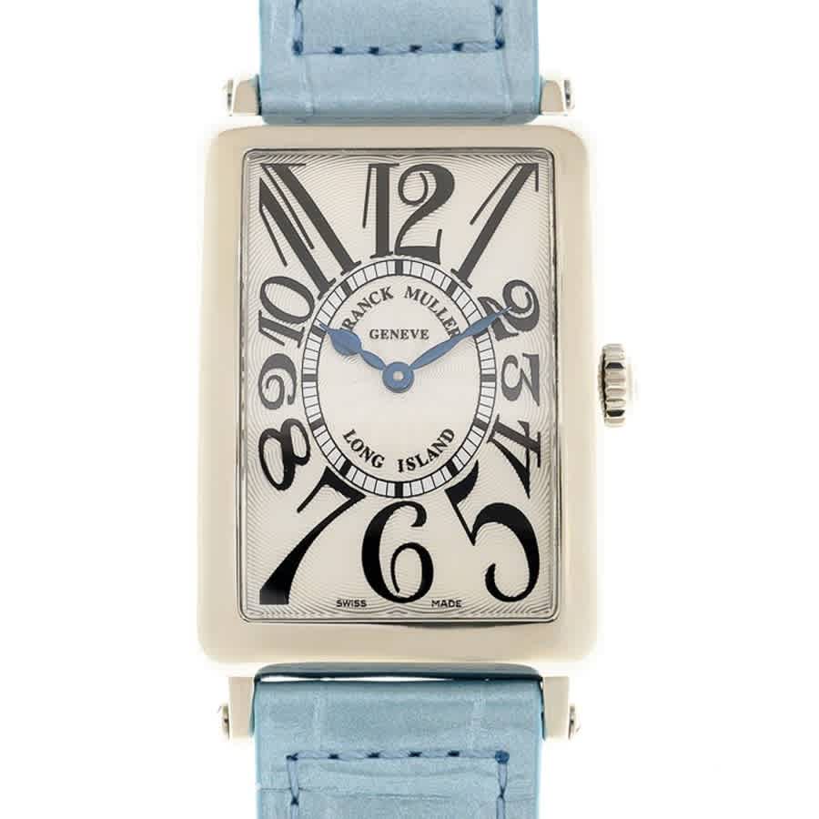 Shop Franck Muller Long Island Quartz White Dial Ladies Watch 952qz(ac)-lblstrap In Blue / White