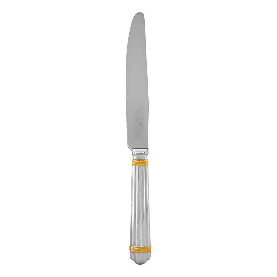 Christofle Silver Plated Aria Gold Dessert Knife 1022-010 In Gold / Silver