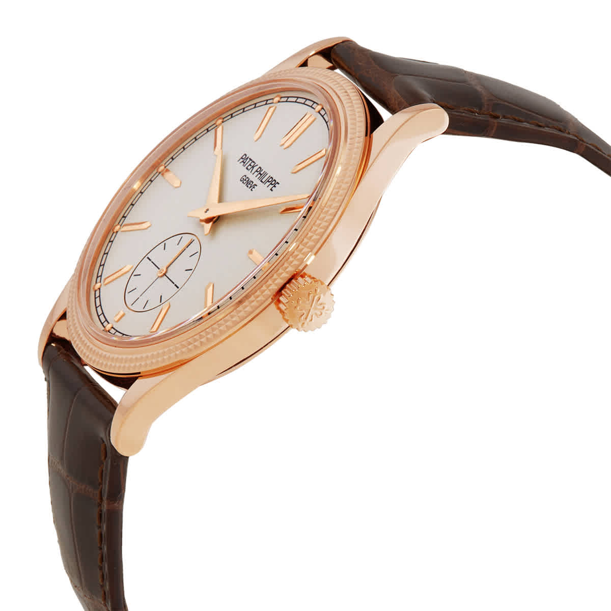 Shop Patek Philippe Calatrava Hand Wind White Dial Men's Watch 6119r-001 In Brown / Gold / Gold Tone / Rose / Rose Gold / Rose Gold Tone / White