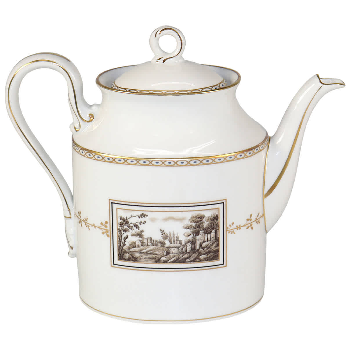 Ginori 1735 Fiesole Impero Coffeepot With Cover In Coffee