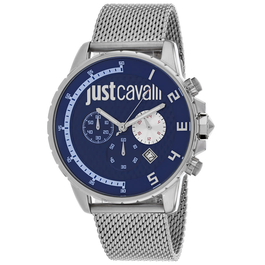 JUST CAVALLI JUST CAVALLI CHRONOGRAPH QUARTZ BLUE DIAL MEN'S WATCH JC1G063M0275