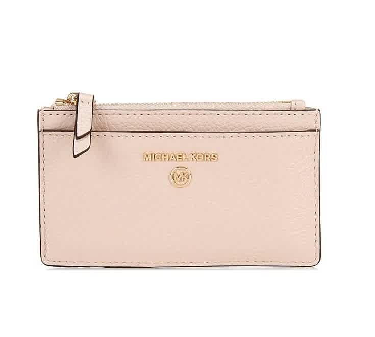 Michael Kors Pink Small Pebbled Leather Card Case