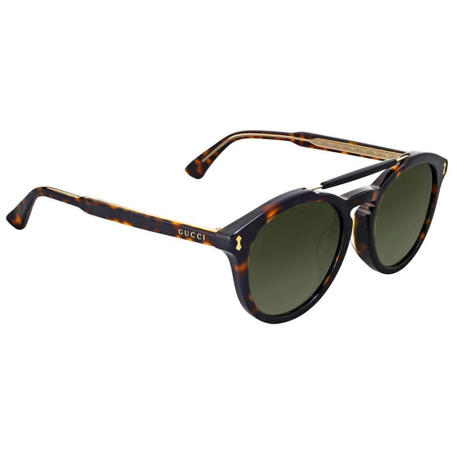 Gucci Dark Havana Round Sunglasses In N,a