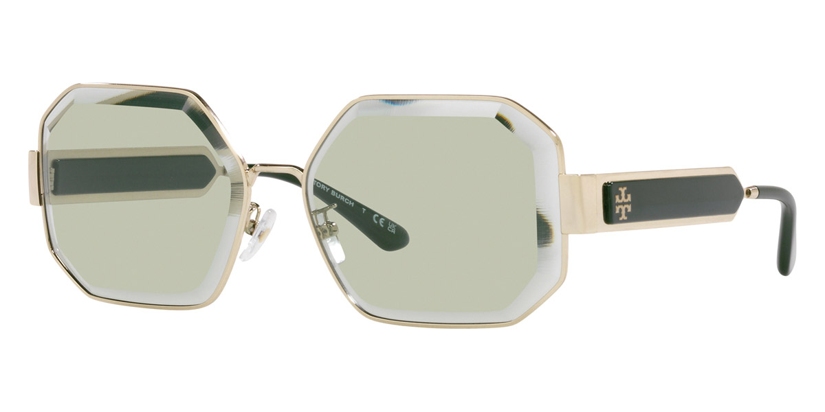 Tory Burch Solid Mint Irregular Ladies Sunglasses Ty6094 3346/2 60 In Gold