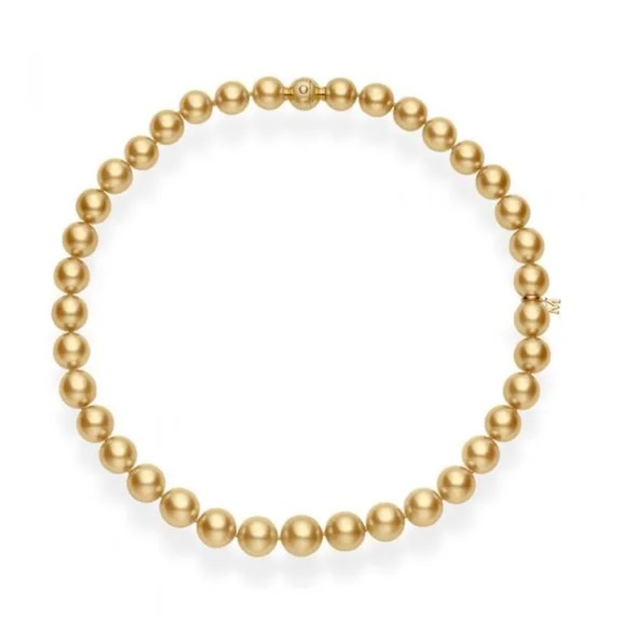 Mikimoto Golden South Sea Cultured Pearl Necklace In Gold-tone