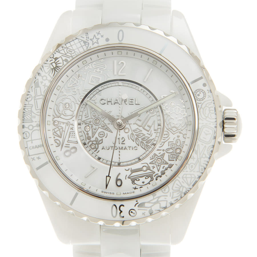 Pre-owned Chanel J1220 Automatic White Dial Ladies Watch H6476