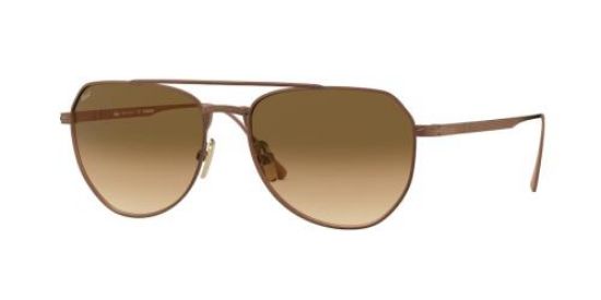 Persol Clear Gradient Brown Aviator Titanium Unisex Sunglasses Po5003st 800351 54 In Brown