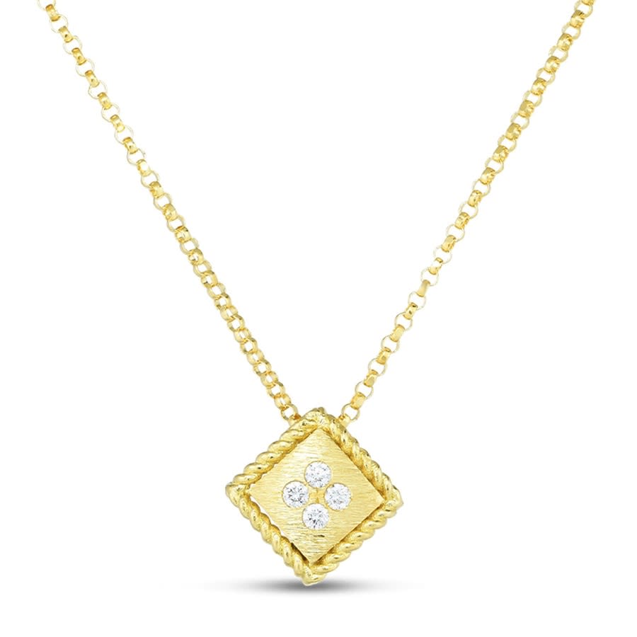 Roberto Coin 18k Yellow Gold Palazzo Ducale Diamond Pendant Necklace, 18 In Yellow
