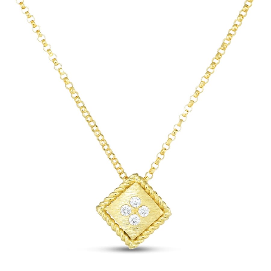 Roberto Coin 18k Yellow Gold Palazzo Ducale Diamond Pendant Necklace  7772873aychx