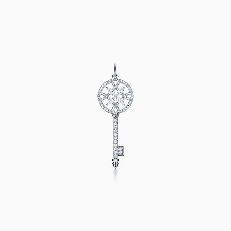 Tiffany & Co Platinum Diamond Pendant In Silver Tone