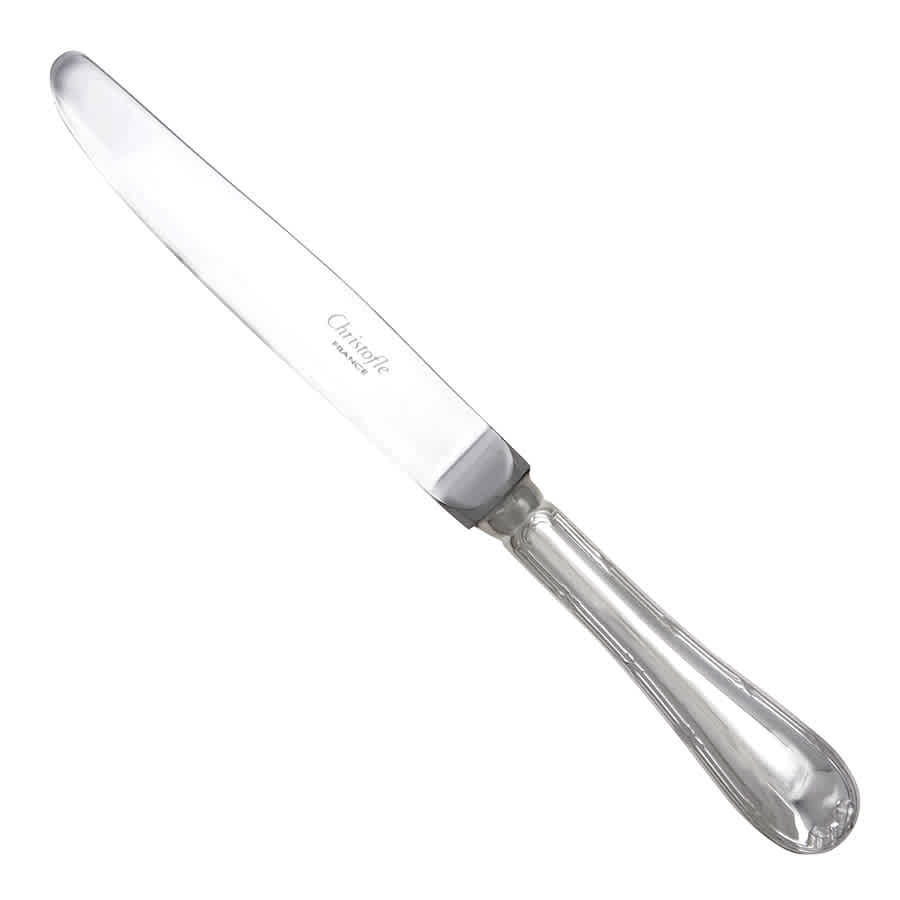 Christofle Silver Plated Rubans Dessert Knife 0024-010 In Silver