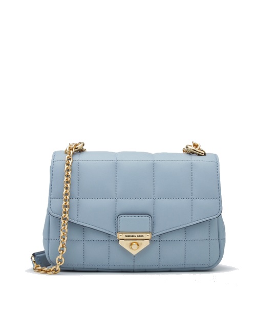 Michael Kors Pale Blue Soho Small Quilted Leather Shoulder Bag, Women's