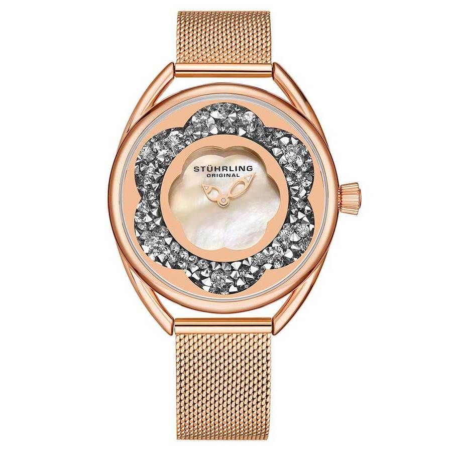 Stuhrling Original Symphony White Dial Ladies Watch M15600 In Gold Tone / Rose / Rose Gold Tone / White