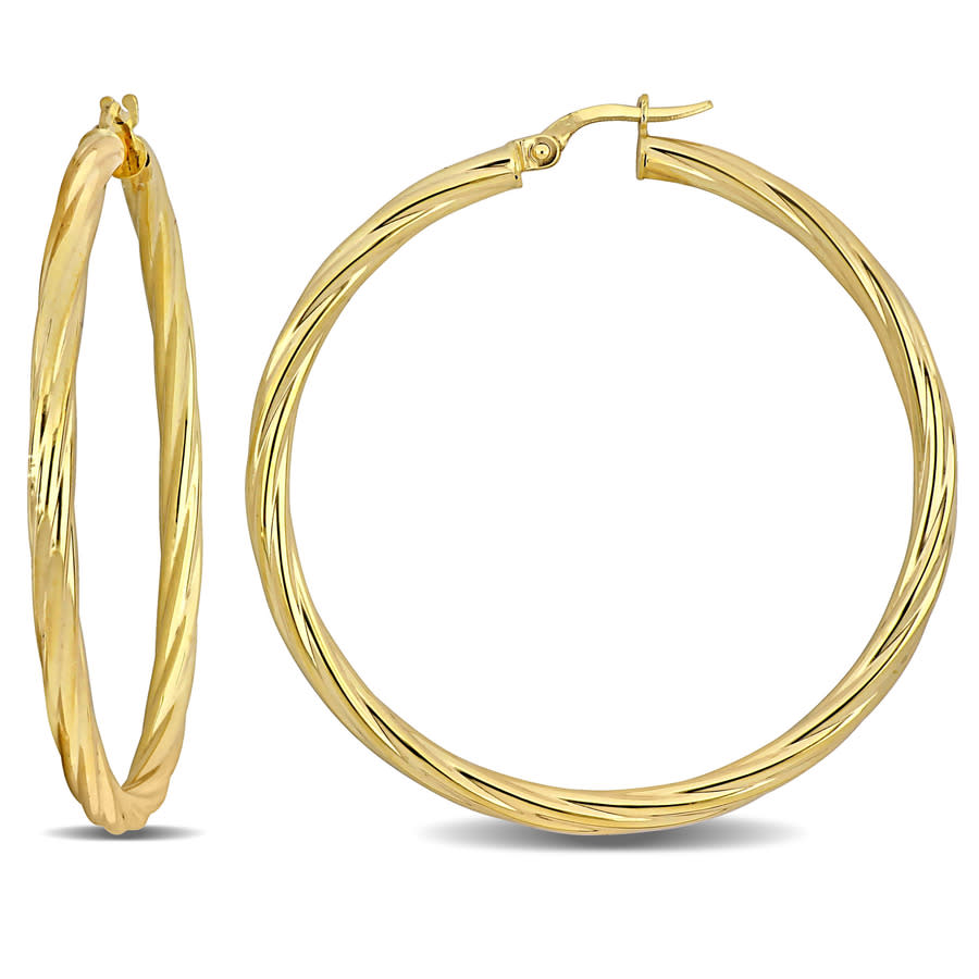 Amour 46.5mm Twisted Hoop Earrings In 14k Yellow Gold