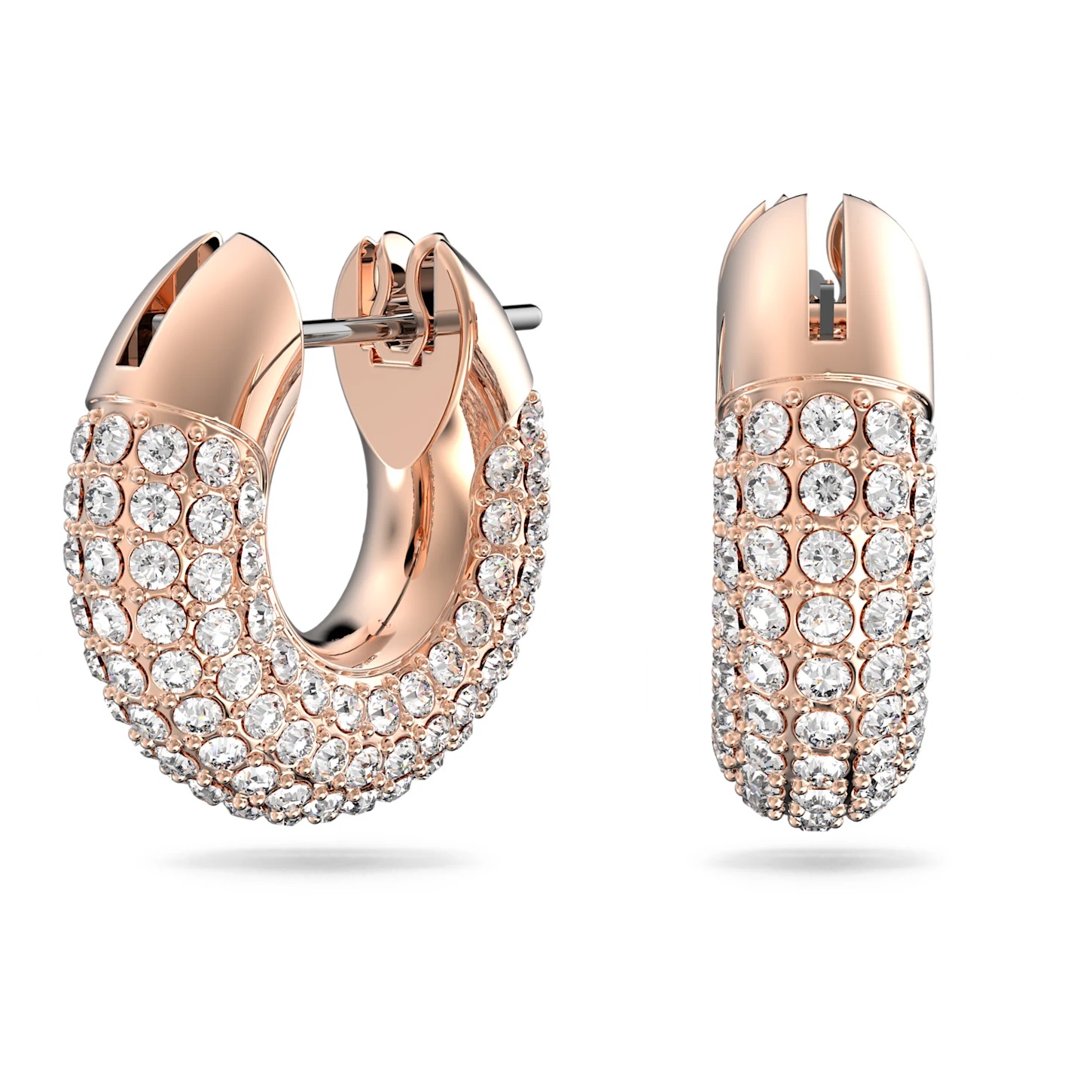 Swarovski Dextera Hoop Earrings In White/ Rose Gold