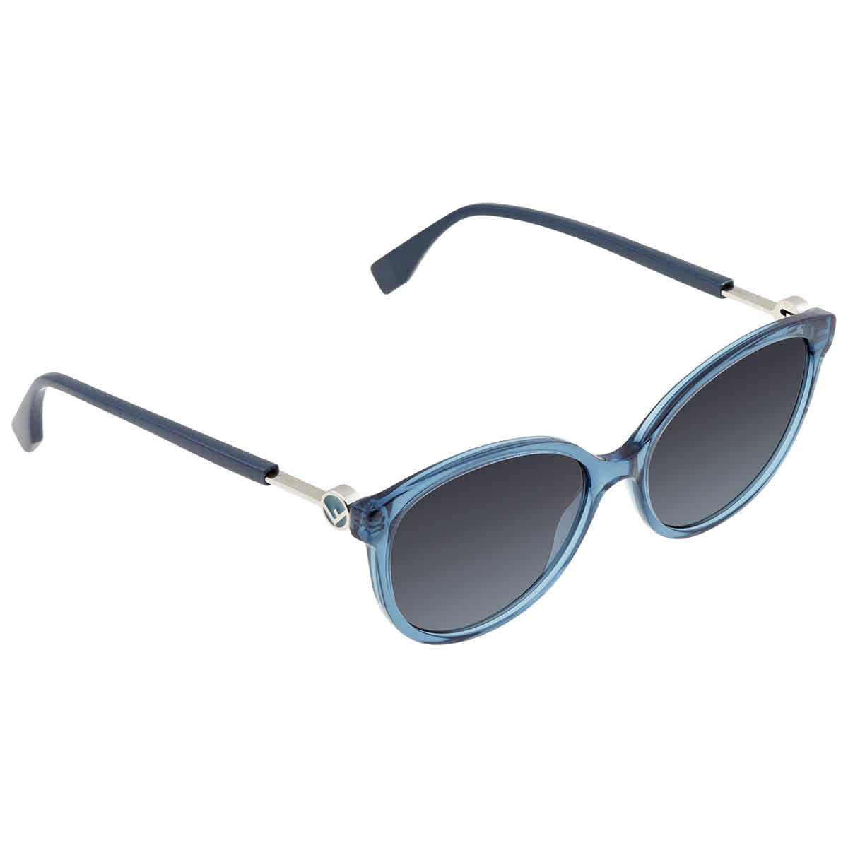 Fendi Grey Azure Cat Eye Ladies Sunglasses Ff 0373/s 0zi9 57 In Blue,grey